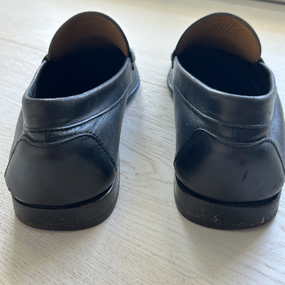 Ferragamo black leather loafers. Size 9 1/2 D. Traditional styling. Gorgeous main image 13